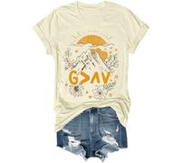 Maglietta con scritta in lingua inglese "God is Greater Than The Highs and Lows", vintage, con versi della Bibbia, per donne e uomini, Colore: giallo crema., XXL