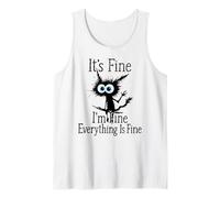 Maglietta con Scritta It's Fine I'm Fine Everything Is Fine for Men Cat Lover Canotta