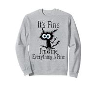 Maglietta con Scritta It's Fine I'm Fine Everything Is Fine for Men Cat Lover Felpa