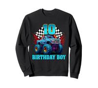 Maglietta con scritta "It's My 10th Birthday" Monster Truck per ragazzo e famiglia Felpa