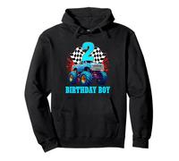 Maglietta con scritta "It's My 2nd Birthday" Monster Truck per ragazzo e famiglia Felpa con Cappuccio