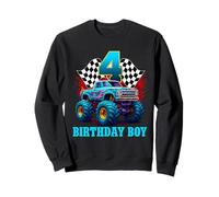 Maglietta con scritta "It's My 4th Birthday" Monster Truck per ragazzo e famiglia Felpa