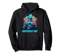 Maglietta con scritta "It's My 4th Birthday" Monster Truck per ragazzo e famiglia Felpa con Cappuccio