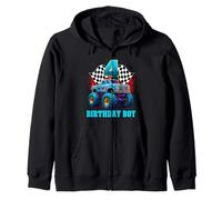 Maglietta con scritta "It's My 4th Birthday" Monster Truck per ragazzo e famiglia Felpa con Cappuccio