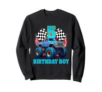 Maglietta con scritta "It's My 5th Birthday" Monster Truck per ragazzo e famiglia Felpa