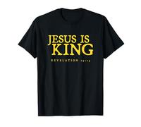 Maglietta con scritta "Jesus Is King Revelation Bibbia" Maglietta
