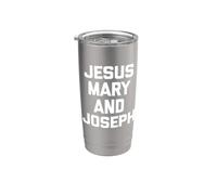 Maglietta con scritta "Jesus, Mary & Joseph ", divertente e sarcastica Bicchiere termico in acciaio inox doppia parete