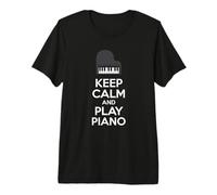 Maglietta con Scritta «Keep Calm And Play Piano» - Musical Tee Maglietta Premium