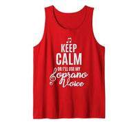 Maglietta con Scritta Keep Calm Or I'll Use My Soprano Voice Choir Gifts Canotta