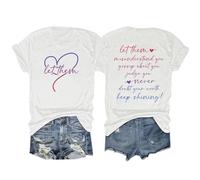 Maglietta con scritta "Let Them Misunderstand You You", divertente maglietta grafica stampata, top motivazionale da donna, camicetta da donna, taglie forti, bianco, L