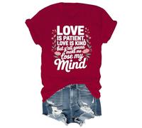 Maglietta con scritta "Love is Patient Love is Kind Shirt These Kids Going to Make Me Lose My Mind", Porpora, L