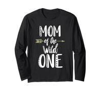 Maglietta con Scritta Mom of The Wild One Maglia a Manica