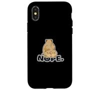 Maglietta con scritta "No" Lazy English Bulldog Custodia per iPhone X/XS
