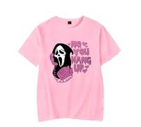 Maglietta con scritta "No You Hang Up", divertente, fantasma, parodia, urlo, horror, unisex, casual, streetwear top, rosa, L