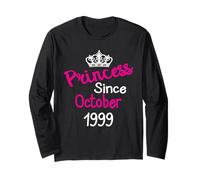 Maglietta con Scritta Princess Since October 1999", Idea Regalo per Compleanno, Ragazza, Donna Maglia a Manica