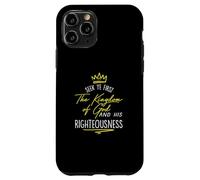 Maglietta con scritta "Seek Ye First Kingdom God Matthew Bible Custodia per iPhone 11 Pro