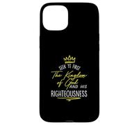 Maglietta con scritta "Seek Ye First Kingdom God Matthew Bible Custodia per iPhone 15 Plus