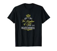Maglietta con scritta "Seek Ye First Kingdom God Matthew Bible Maglietta