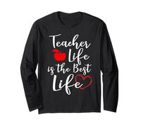 Maglietta con scritta "Teacher Life Is The Best Life Fun" Maglia a Manica
