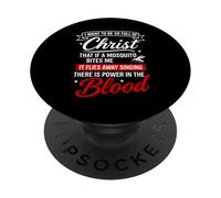 Maglietta con scritta "There is Power In the Blood Gesù" PopSockets PopGrip Adesivo