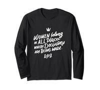 Maglietta con scritta "Women Belong In All Places" Ruth Bader Ginsburg RBG Maglia a Manica