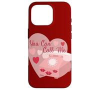 Maglietta con scritta "You Can Call Me", regalo di San Valentino, con cuori, da donna Custodia per iPhone 16 Pro