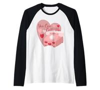 Maglietta con scritta "You Can Call Me", regalo di San Valentino, con cuori, da donna Maglia con Maniche Raglan
