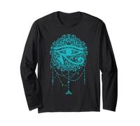 Maglietta con simbolo egizio - Mandala occhio di Horus - verde acqua Maglia a Manica