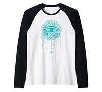 Maglietta con simbolo egizio - Mandala occhio di Horus - verde acqua Maglia con Maniche Raglan