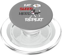 Maglietta con stampa Border Collie "Eat Sleep Herd Repeat" PopSockets PopGrip per MagSafe