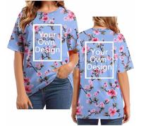 Maglietta con stampa da donna, personalizzata, con cielo stellato, personalizzabile, con immagine testo logo sul davanti/posteriore, regalo esclusivo per feste, Halloween, Natale, viola., 3XL