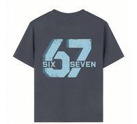 Maglietta con stampa numerica e lettera "Six Seven" 67, adatta per ragazzi per strada, campus, eventi, uso quotidiano, top estivo alla moda 6Y,7Y,8Y,9Y,10Y,14Y,11Y,12Y,13YLetterePoliestere