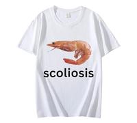 Maglietta con Stampa Stravagante a Forma di gambero per la scoliosi Modello Casual e Comodo con Collo Rotondo e Maniche Corte Ideale per la Primavera e L'Estate