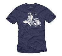 Maglietta con Stampa Vintage - Moto e Scooter Special 125ccc - T-Shirt Uomo Blu XXXL