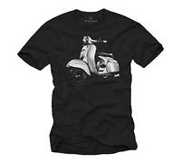 Maglietta con Stampa Vintage - Moto e Scooter Special 125ccc - T-Shirt Uomo Nera XXXXXL