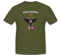 Maglietta con stemma della Regia Marina Italia, con stemma della Marina, con aquila, codice articolo 12454 oliva L