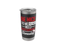 Maglietta con supporto tecnico Funny Be Nice To Me, motivo: mouse Bicchiere termico in acciaio inox doppia parete