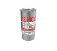 Maglietta con supporto tecnico Funny Be Nice To Me, motivo: mouse Bicchiere termico in acciaio inox doppia parete