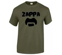 Maglietta con teschio punk biker, glam rock, irlandese, punk, rigido, rock, frank zappa, T-shirt Verde Militare Stampa Nera, XXL