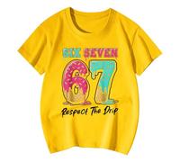 Maglietta Cotone Estive Bambino - Magliette grafiche per Ragazzi e Ragazze a Maniche Corte con Stampa della Lettera 67 Six Sevenn per Bambini Adolescenti Casual da Indossare Tutti i Giorni
