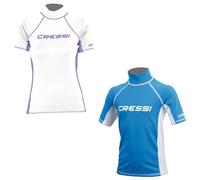 Maglietta da bagno donna Cressi Rash Guard S/SL bianco/lilla (M (40))