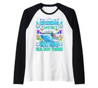 Maglietta Cruising Into My Birthday - Sea You There Funny Cruise Maglia con Maniche Raglan