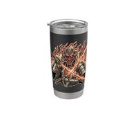 Maglietta Cyber Samurai Maschera Da Demone Giapponese Bicchiere termico in acciaio inox doppia parete