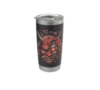 Maglietta Cyber Samurai Maschera Da Demone Giapponese Bicchiere termico in acciaio inox doppia parete