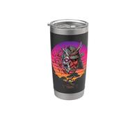 Maglietta Cyber Samurai Maschera Da Demone Giapponese Bicchiere termico in acciaio inox doppia parete