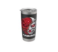 Maglietta Cyber Samurai Maschera Da Demone Giapponese Bicchiere termico in acciaio inox doppia parete