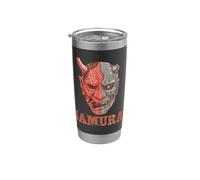 Maglietta Cyber Samurai Maschera Da Demone Giapponese Bicchiere termico in acciaio inox doppia parete