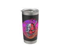 Maglietta Cyber Samurai Maschera Da Demone Giapponese Bicchiere termico in acciaio inox doppia parete