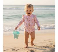 Maglietta da bagno a maniche lunghe Little Dutch Ocean Dreams rosa con volant – 62/68