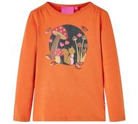 vidaXL Maglietta da Bambina a Maniche Lunghe Arancione Bruciato 128